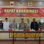 Bersama KPU dan Bawaslu, Polda Sultra Gelar Rakor Kesiapan Pengamanan Tahap Pemungutan Suara Pilkada Serentak 2024